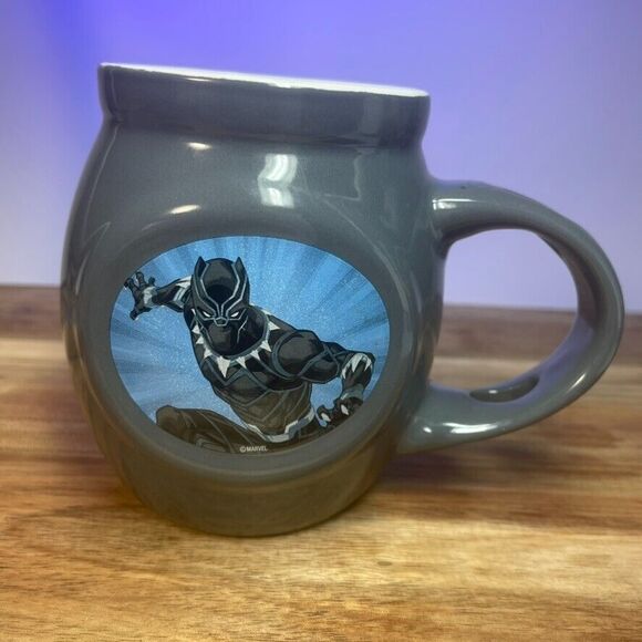 Black Panther Marvel Comics Wakanda Superhero Bubble Mug Spoon Hole - Picture 2 of 7